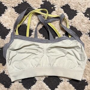 Stylish Cream and Gray Sports Bra